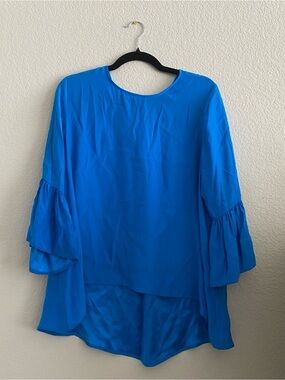 LaRoque Royal Blue Ruffle Sleeve Blouse